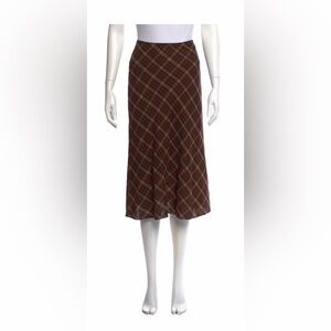 DOÊN Cornwall Plaid Elowen Brown A-Line Midi Skirt